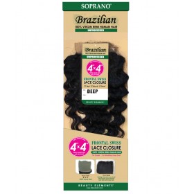 Soprano Brazilian 100% Virgin Remy Human Hair 4x4 Lace Closure Deep Wave