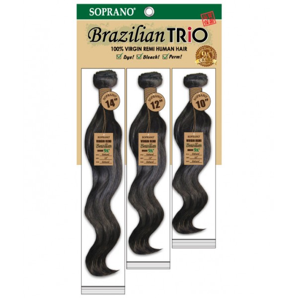 SOPRANO BRAZILIAN REMI VIRGIN BUNDLE TRIO 100% HUMAN HAIR BODY WAVE 3PCS