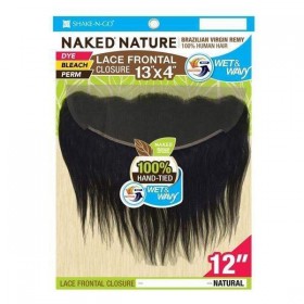 Shake-N-Go Naked Nature 100% Brazilian Remy Hair WET & WAVY Lace Frontal Closure 13X4 BOHEMIAN CURL 12"