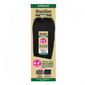 Soprano Brazilian 100% Virgin Remy Human Hair 4x4 Lace Closure Straight