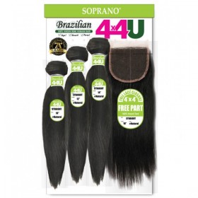 SOPRANO BRAZILIAN REMI VIRGIN STRAIGHT3 BUNDLE WITH 4X4 CLOSURE