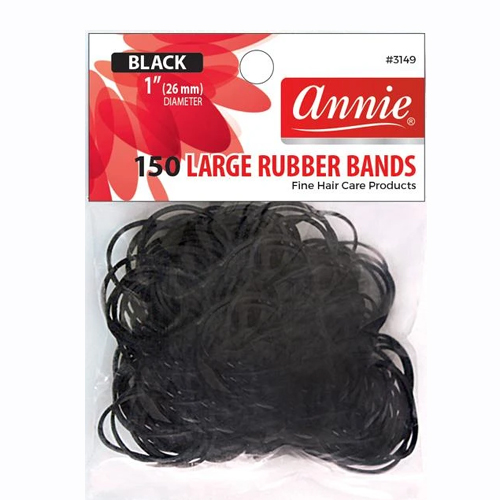 Annie 150 Rubber Bands #3149 Black