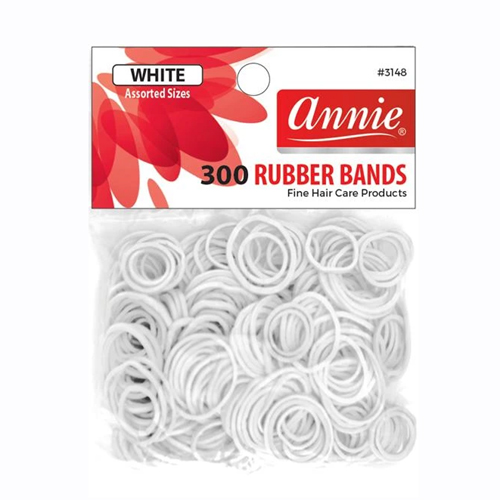 Annie 300 Rubber Bands #3148 White
