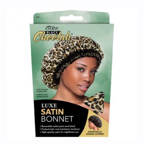 Evolve Satin Black Cheetah Bonnet