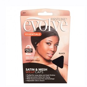 Evolve Satin and Mesh Wrap Caps 2 Pack 