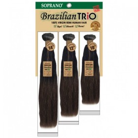 SOPRANO BRAZILIAN REMI VIRGIN BUNDLE TRIO 100% HUMAN HAIR STRAIGHT 3PCS