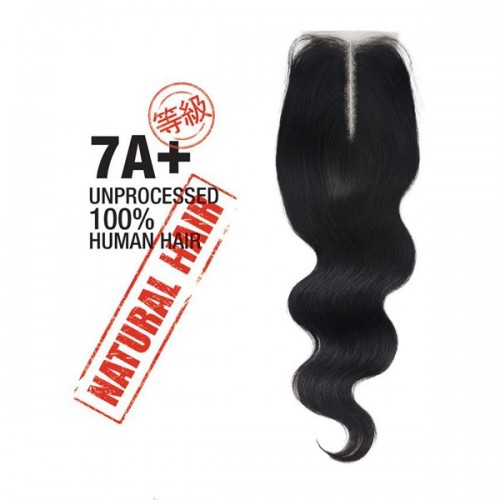 Unprocessed 100% Natural Human Hair 7A+ BODY WAVE LACE PART CLOSURE 12"