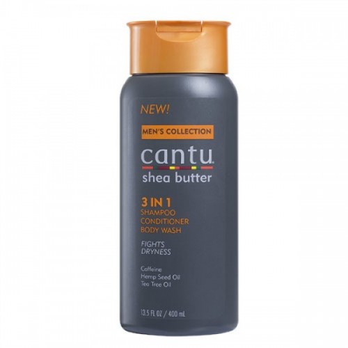 Cantu Men's Shea Butter 3 in 1 Shampoo Conditioner & Body Wash 13.5oz