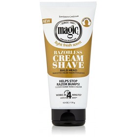 Magic Razorless Cream Shave Bald Smooth Head Maintenance 6 oz