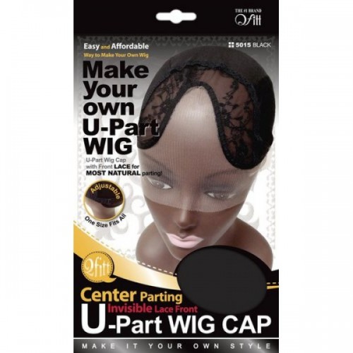 Qfitt Center Lace Front U Part Wig Cap - 5015 Black