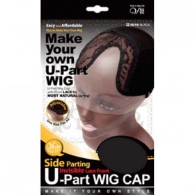 Qfitt Side Parting Invisible Lace Front U-Part Wig Cap #5016 Black