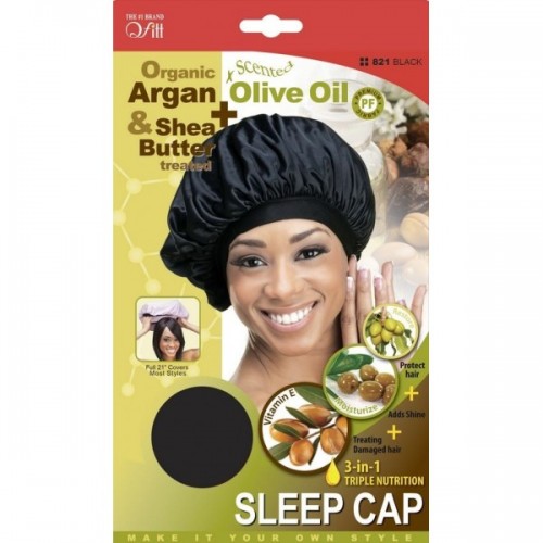 QFITT SLEEP CAP ARGAN OLIVE &SHEA BUTTER TREATED