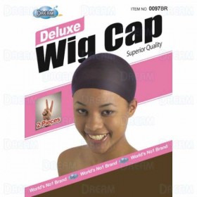 DREAM WOMENS WIG CAP 2PCS BROWN #097