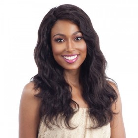 SHAKE N GO NAKED 100% HUMAN HAIR L-PART LACE WIG NATURAL WAVY
