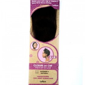 LAFLARE BRAZILIAN REMY 4X4 LACE CLOSURE ON CAP BODY 12"
