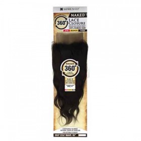 SAGA NAKED BRAZILIAN REMY 360 LACE CLOSURE WAVE 16"